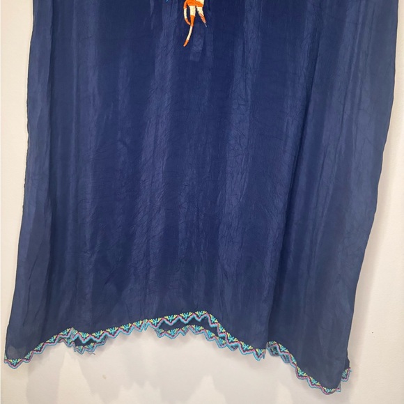 Johnny Was embroidered navy tunic dress with pockets size large - Picture 4 of 7